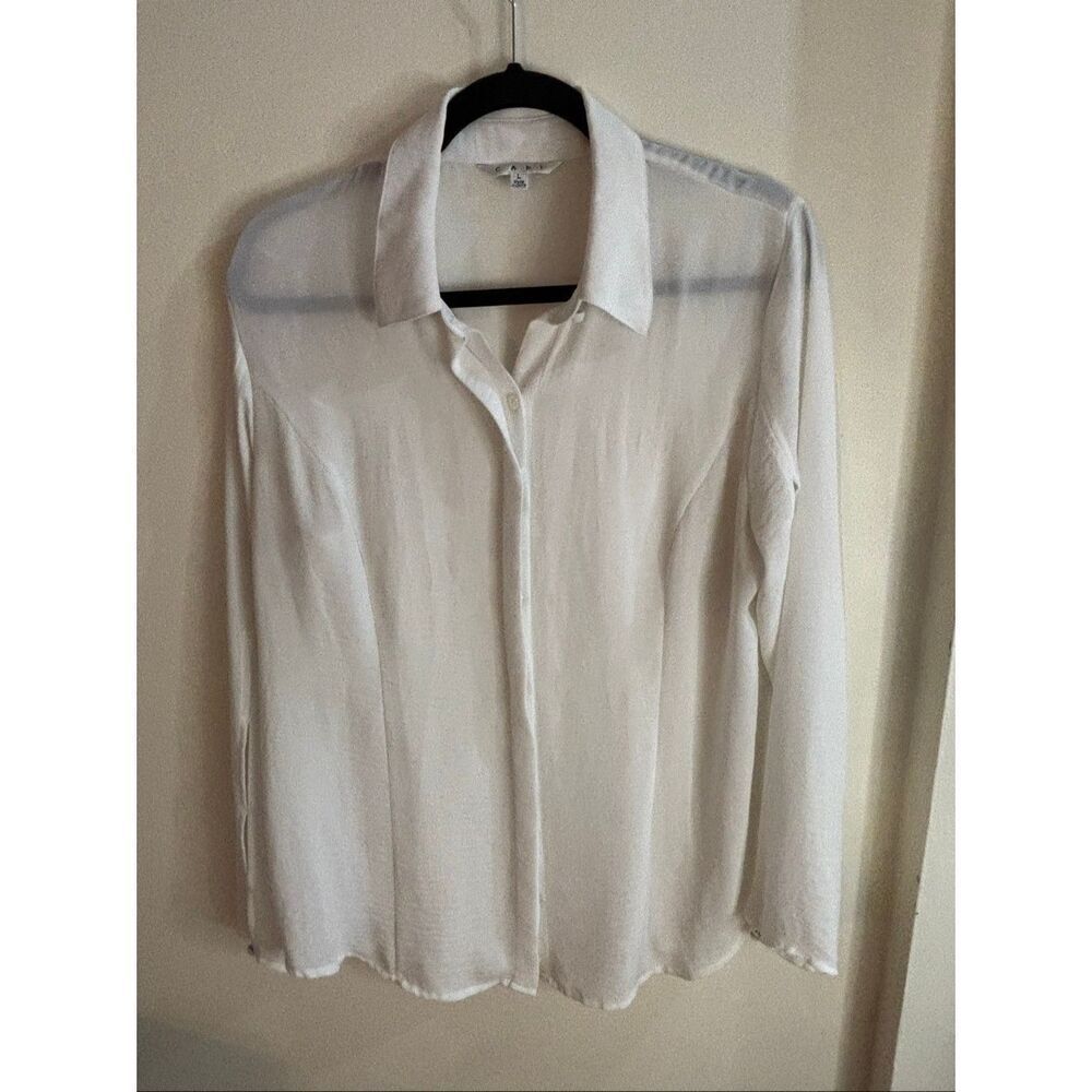 CAbi White Button Down Blouse